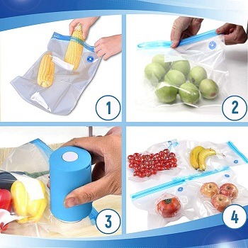 VICARKO Vacuum Sealer Bag, Vacuum Food Sealer, with USB