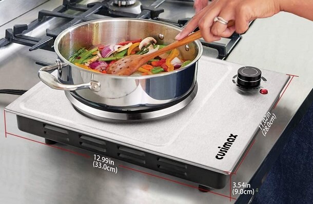 size of a large hot plate