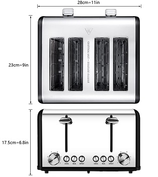 Cusibox 4-Slice Bagel Toaster