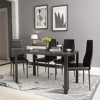 Glass Top Dining Table Set For 4 Chairs, Are Glass Dining Tables In Style 2021