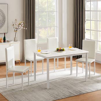 Hooseng Marble Dining Table And 4 Chairs