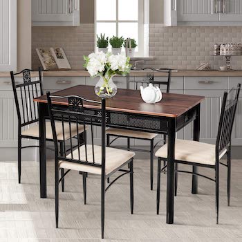Tangkula 5 Piece Dining Table And Chairs
