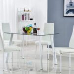 glass dining set for 4