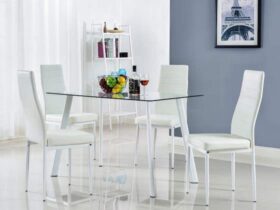 glass dining set for 4