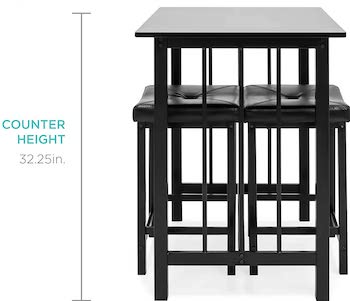 Best Counter-Height Black 3-Piece Dining Set