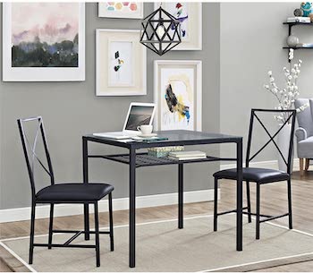 Best Glass Black 3-Piece Dining Set