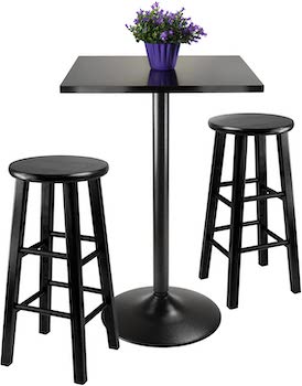 Best Pub Black 3-Piece Dining Set