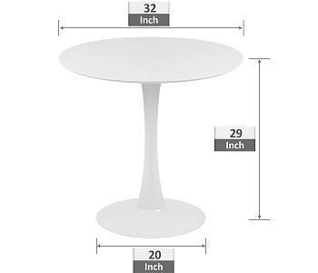 Tomile 32-Inch White Tulip Table