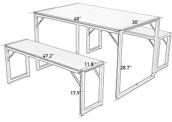 Decok 3-Piece Dining Table Set