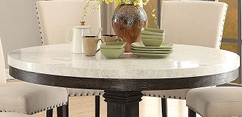 Acme White Marble Top Dining Set