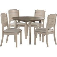 Best Drop Leaf 5 Piece Round Dining Set With Upholstered Chairs Rundown