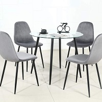 Best Glass 5 Piece Dining Set With Upholstered Chairs Rundown