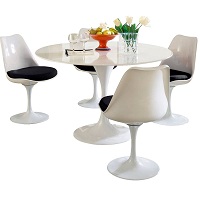 Best Modern 5 Piece Round Dining Set With Upholstered Chairs Rundown