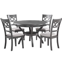 Best Of Best 5 Piece Round Dining Set With Upholstered Chairs Rundown