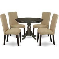Best Round 5 Piece Dining Set With Upholstered Chairs Rundown