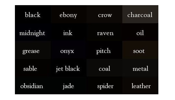 Shades Of Black Color
