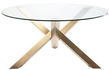 Maklaine 72 Glass Top Dining Table