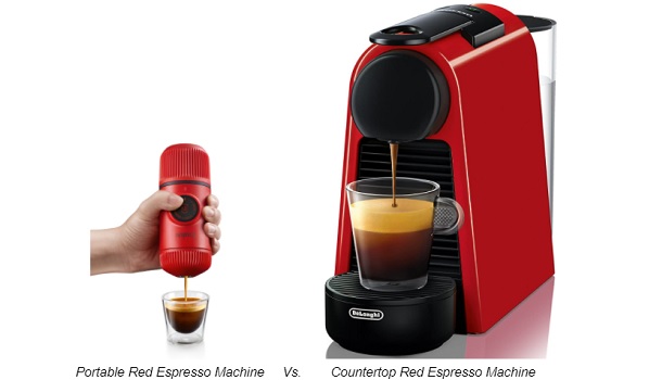 Different Size Red Espresso Machines