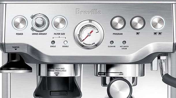 control panel of an espresso machine