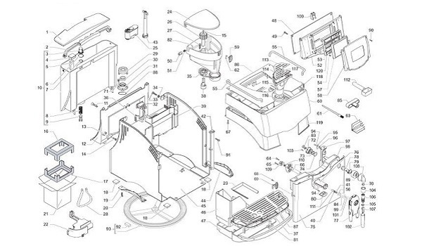 Complexity Of An Espresso Machine Drawing