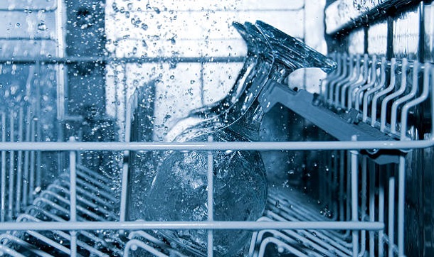 glasses in the dishwasher loaded correctly