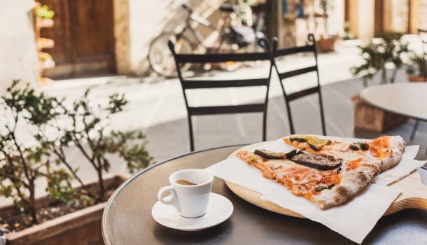 Espresso Coffee With Pizza