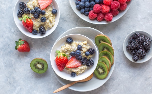 fruit and oatmeal