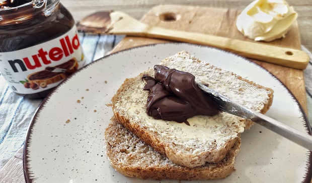Covering Butter With Nutella